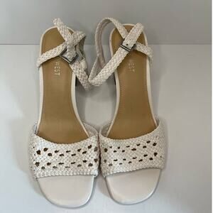 NWOT Nine West Tinsley Woven Block Heel Sandals Size 10